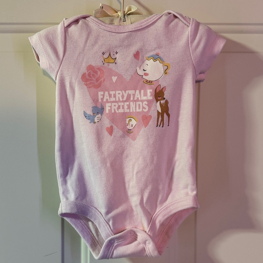 Disney Baby 0-3M Fairytale Friends Pink One Piece
